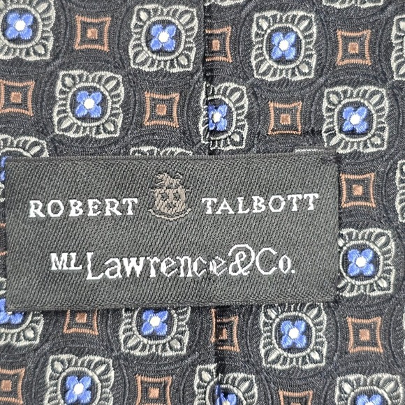 Robert Talbott Mens Tie Silk Hand Sewn Geometric Made in USA Classic Necktie - Picture 4 of 8